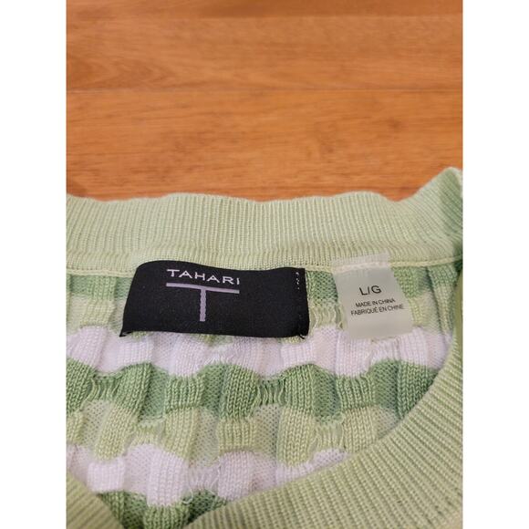 Tahari Tight Knit Short Sleeve Sweater Ladies Size L Preppy - Picture 8 of 10